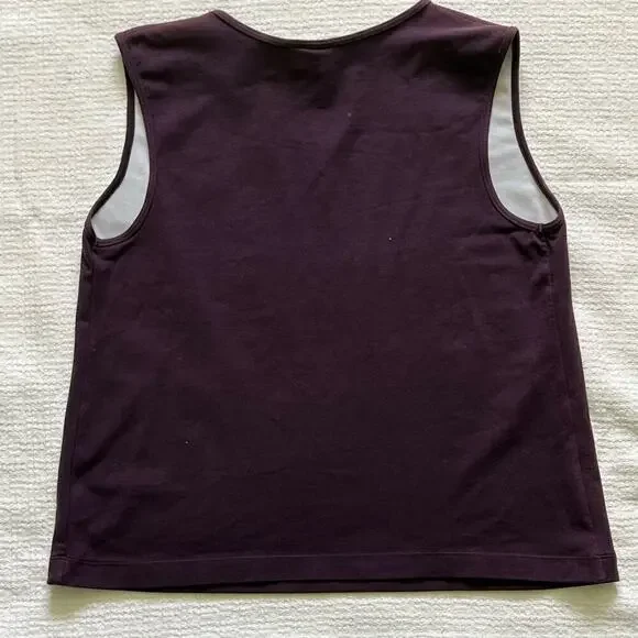 St John’s Bay Tank Top 1X in Plum Color Wide Strap V-Neck - Picture 11 of 11